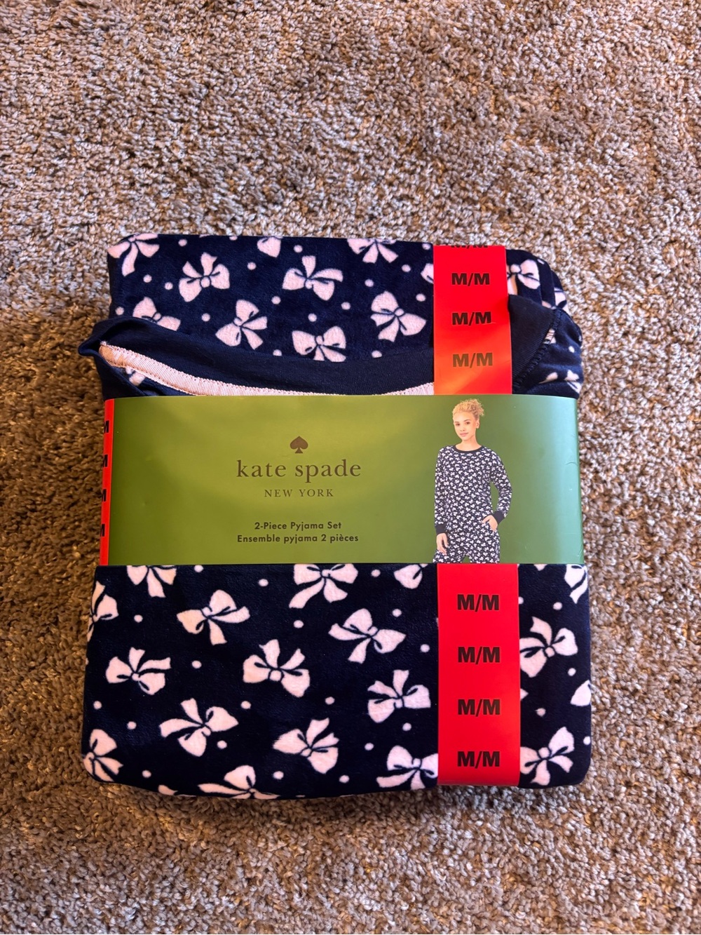 kate spade Navy with Pink Bow 2-Piece Pajama Set